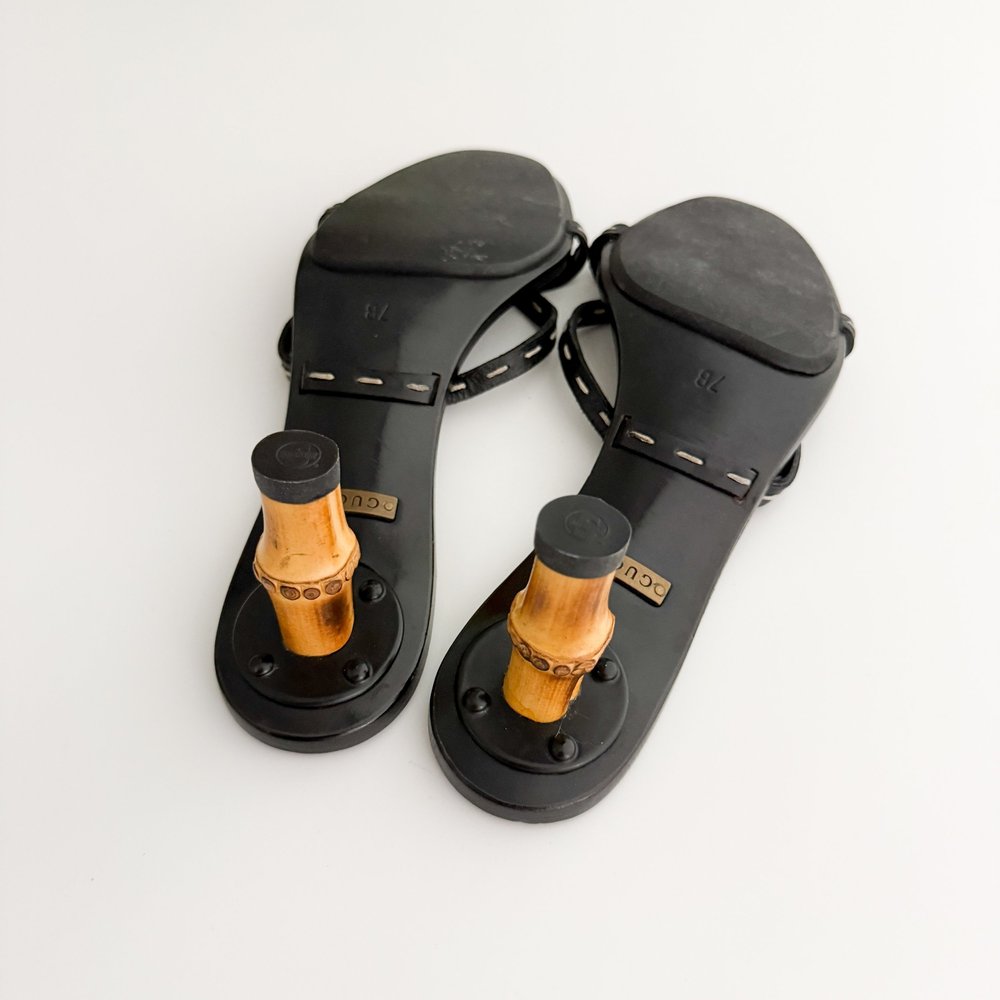 Gucci by Tom Ford S/S 2002 Bamboo Sandal Heels (US 7.5 / 7B